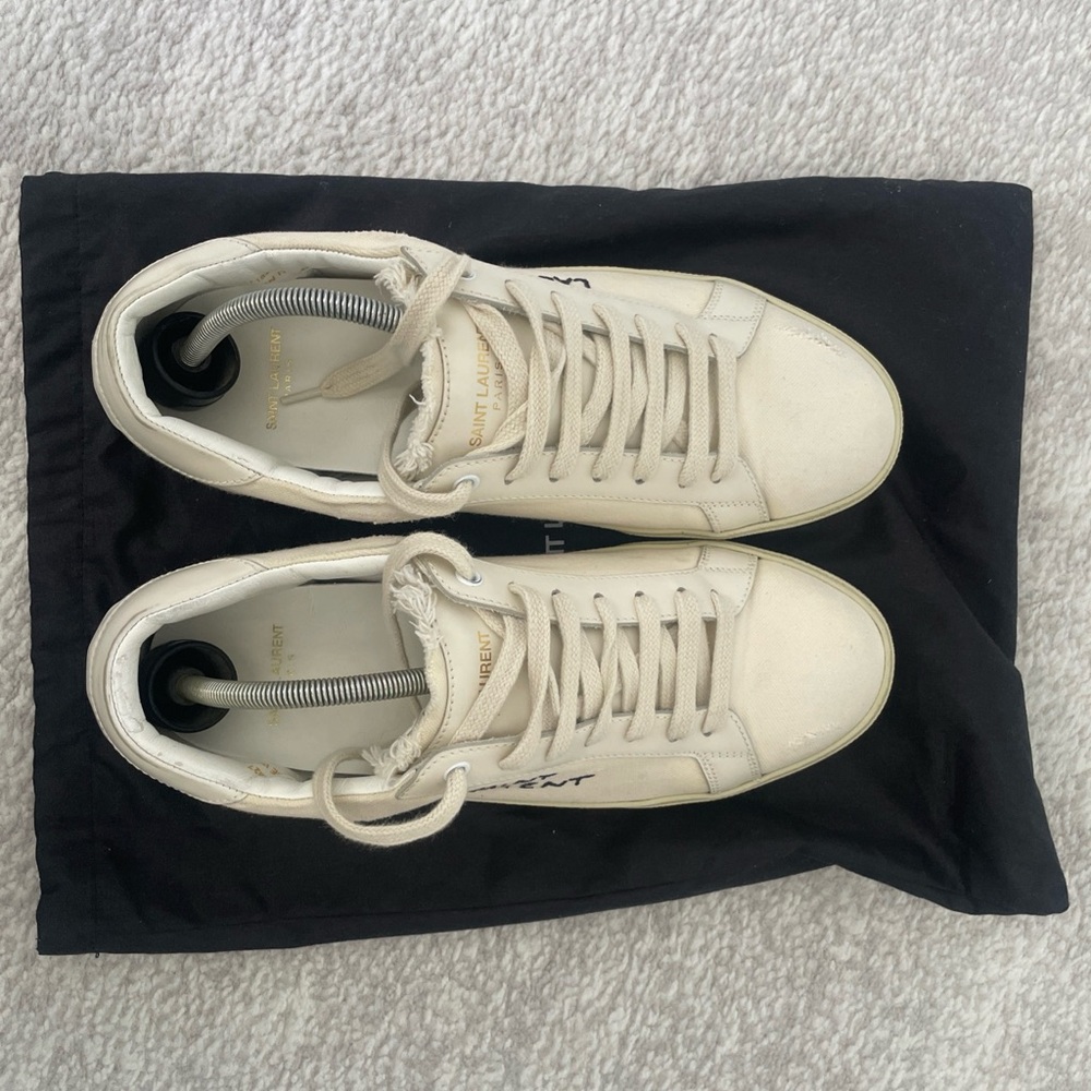 Saint Laurent Men's Off-White Sneakers - Picture 9 of 9